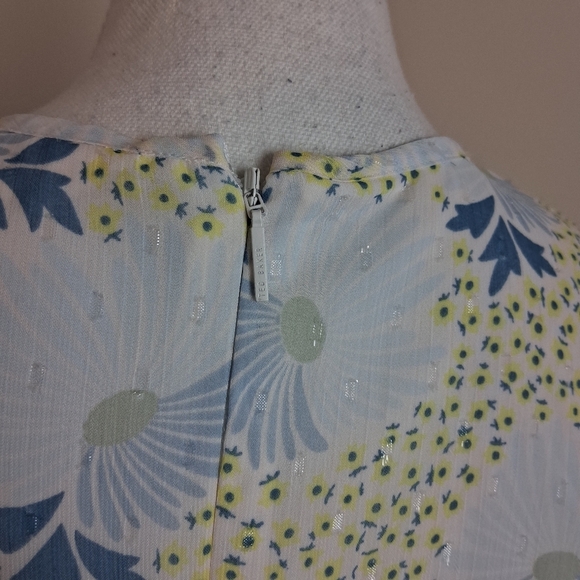 Ted Baker Suziiee Floral Long Sleeve Tiered Mini Dress In Sky Blue Size U.S 4 - Picture 8 of 13